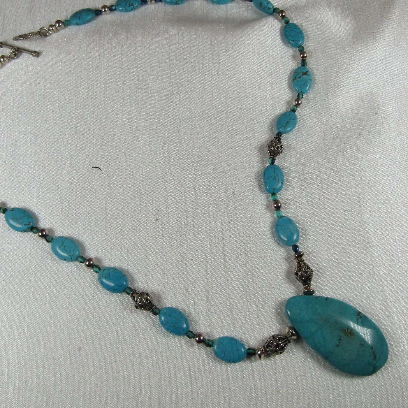 Turquoise and Crystal Beaded Necklace