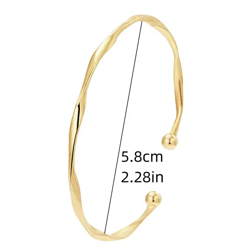 Twisted Gold Open Bangle