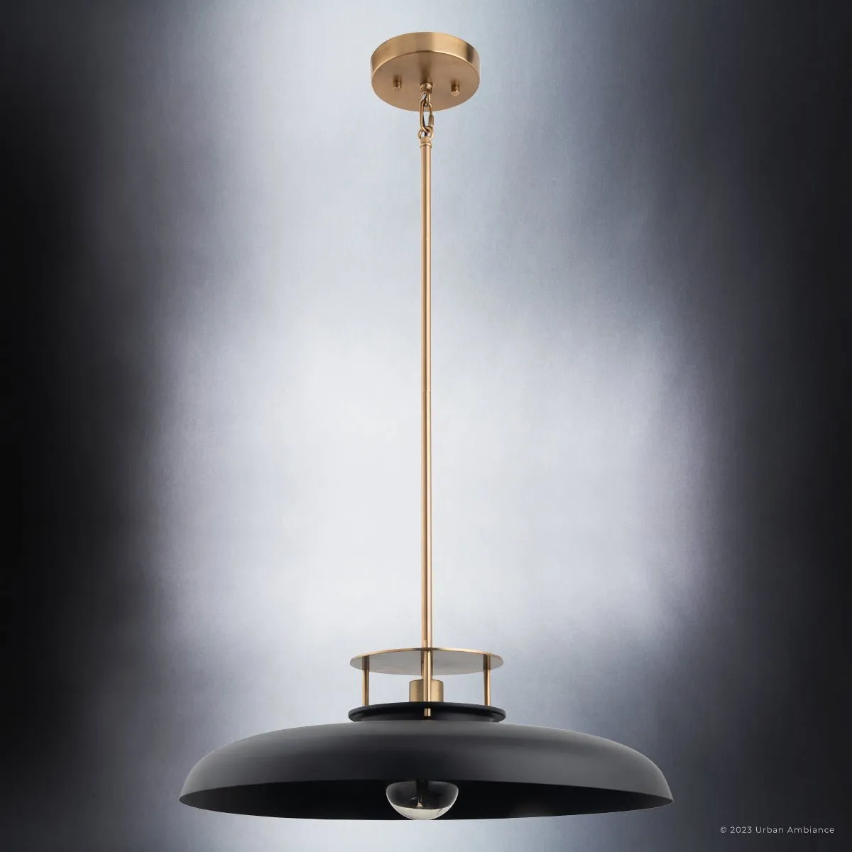 ULB2191 Transitional Pendant, 8''H x 20''W, Matte Black and Gold Finish, Westport Collection