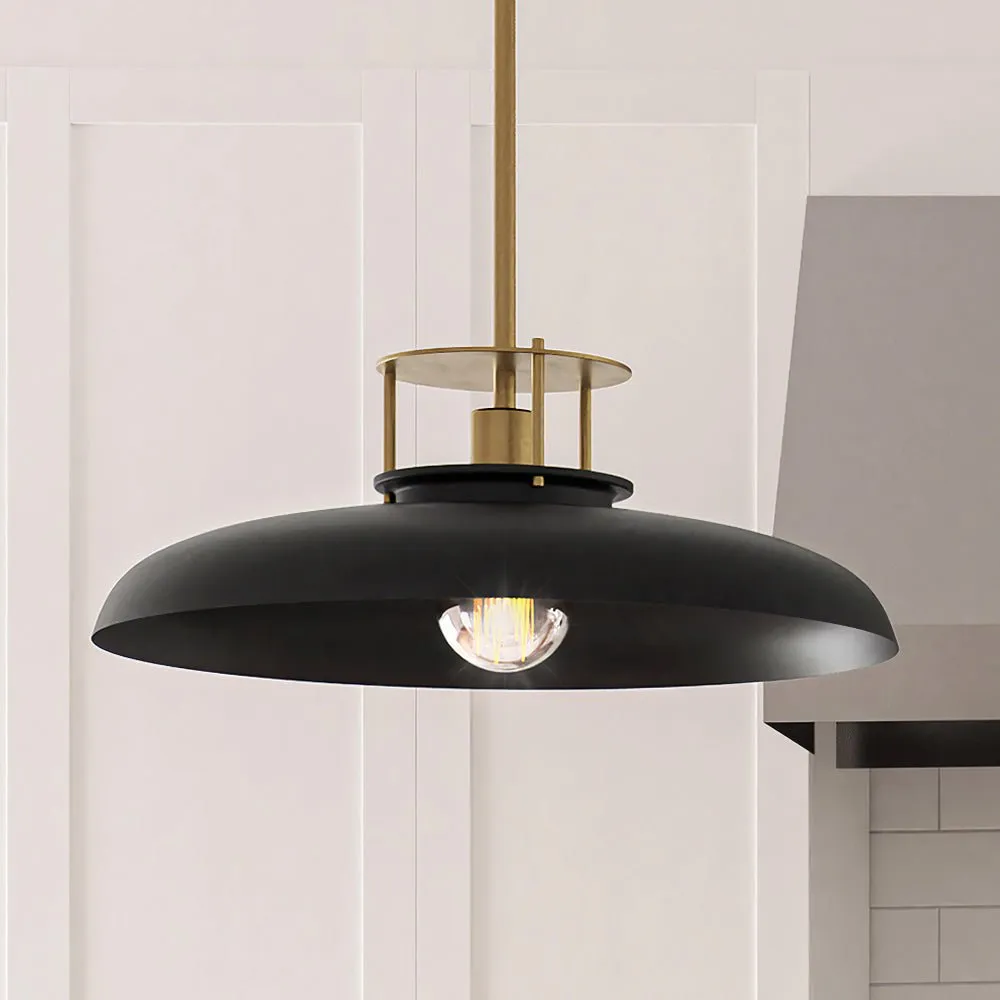 ULB2191 Transitional Pendant, 8''H x 20''W, Matte Black and Gold Finish, Westport Collection
