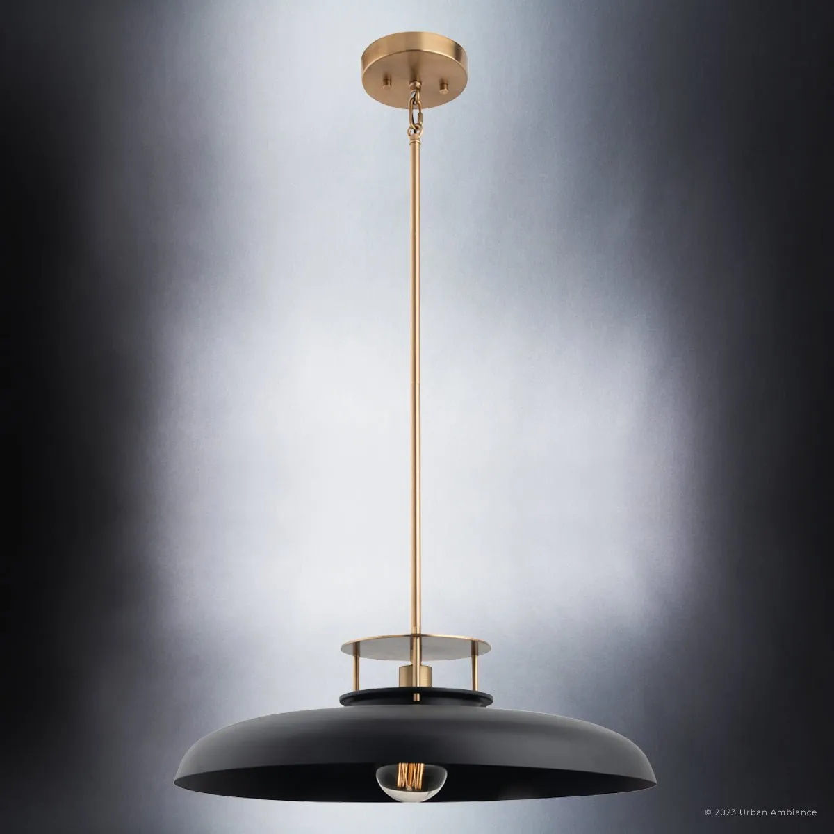 ULB2191 Transitional Pendant, 8''H x 20''W, Matte Black and Gold Finish, Westport Collection