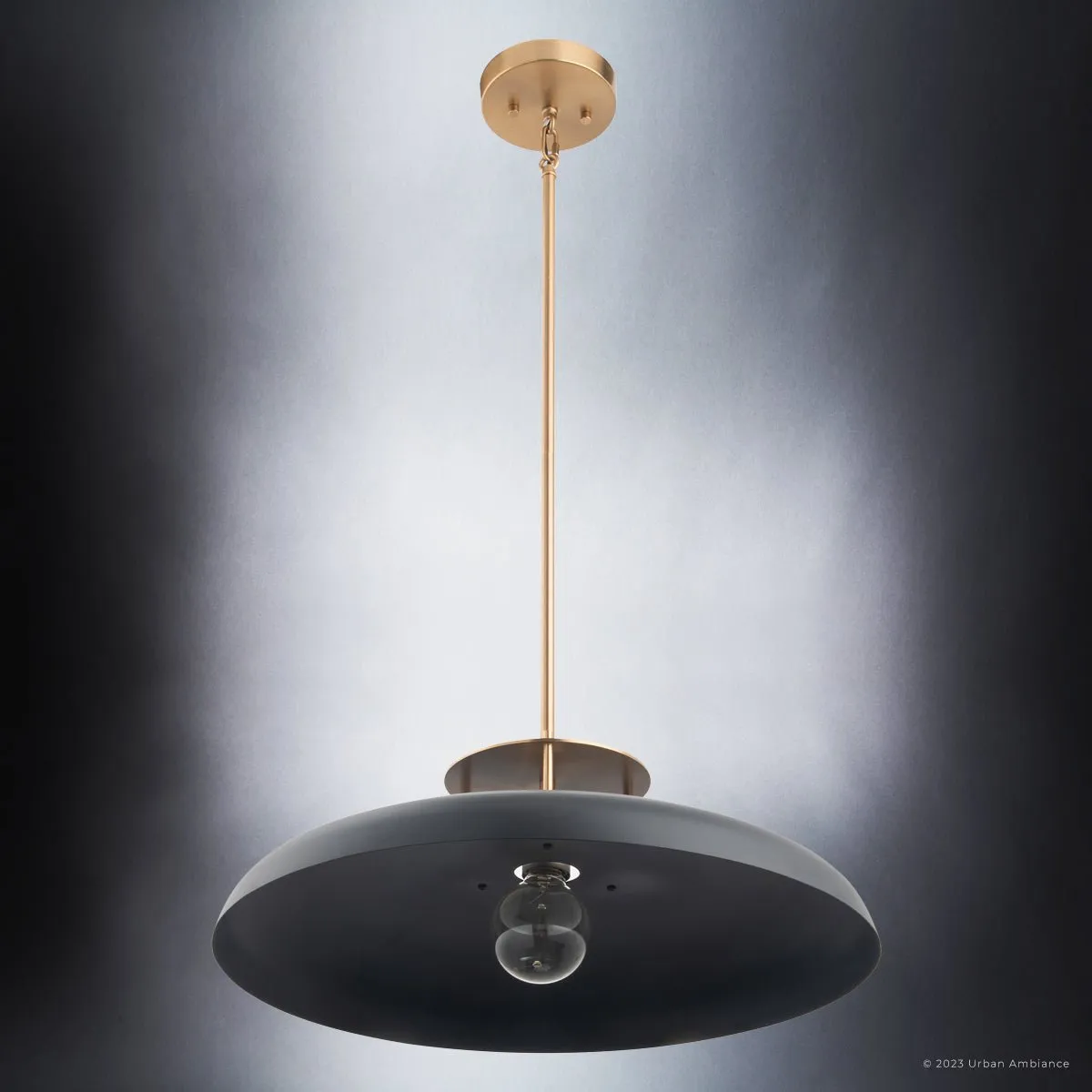 ULB2191 Transitional Pendant, 8''H x 20''W, Matte Black and Gold Finish, Westport Collection