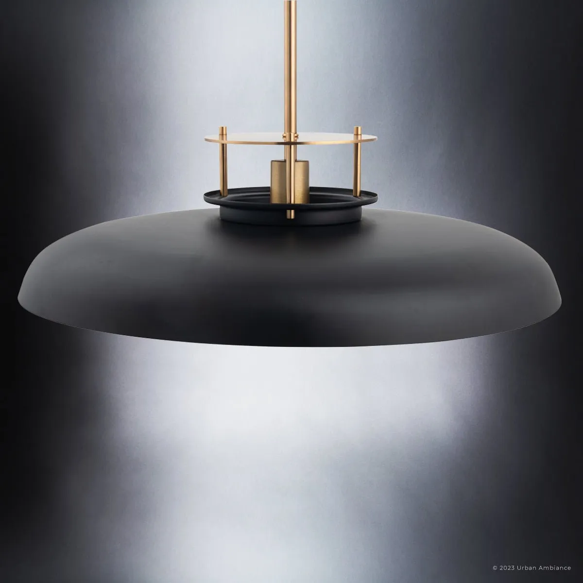 ULB2191 Transitional Pendant, 8''H x 20''W, Matte Black and Gold Finish, Westport Collection