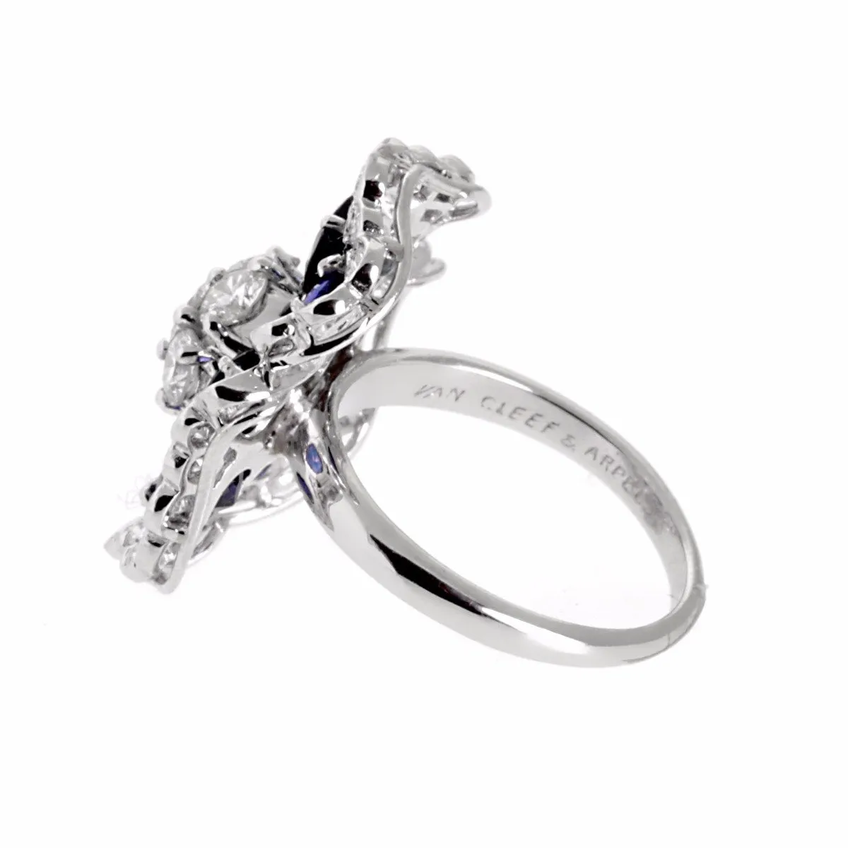 Van Cleef & Arpels Camellia Sapphire Diamond Ring