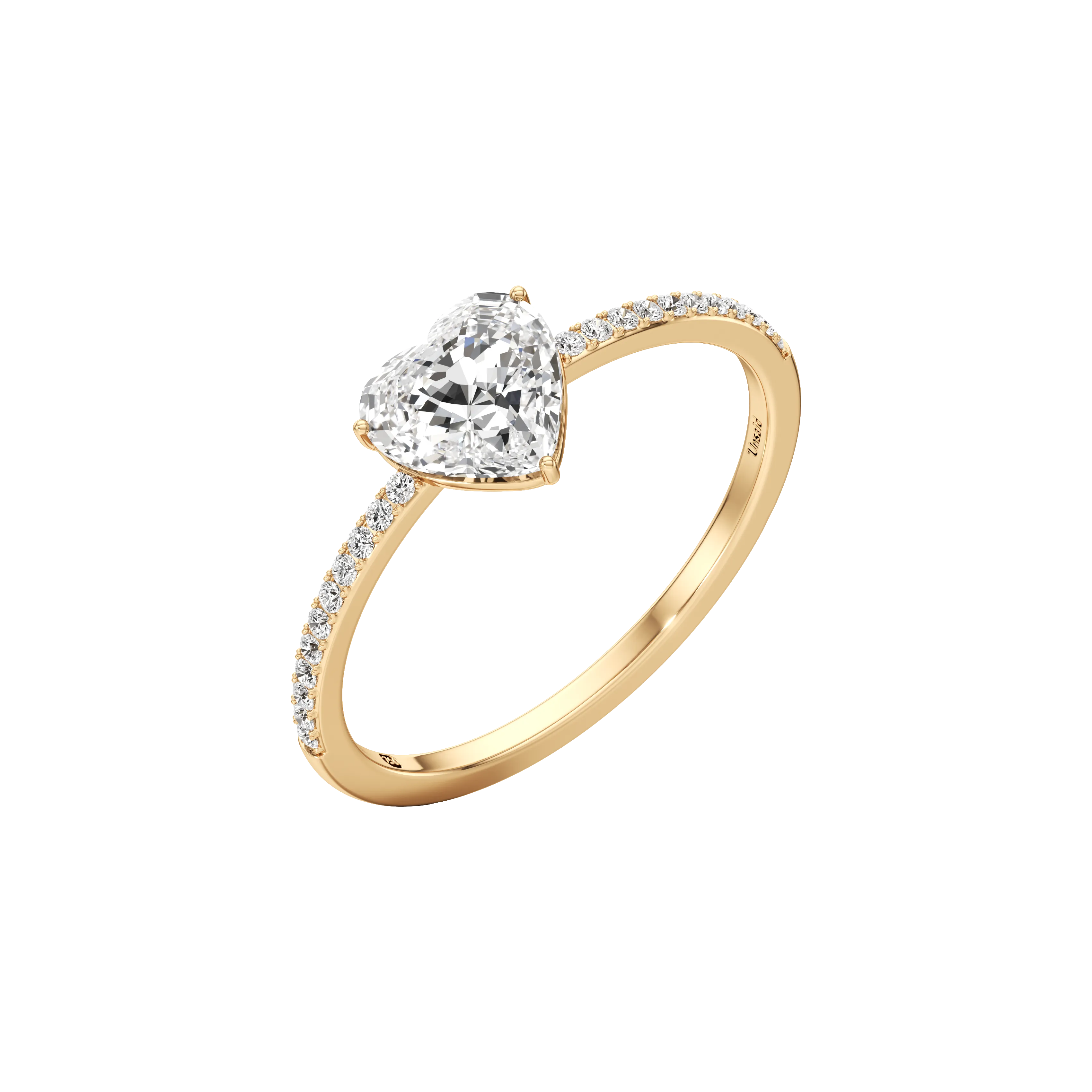Whirlwind heart pavé ring
