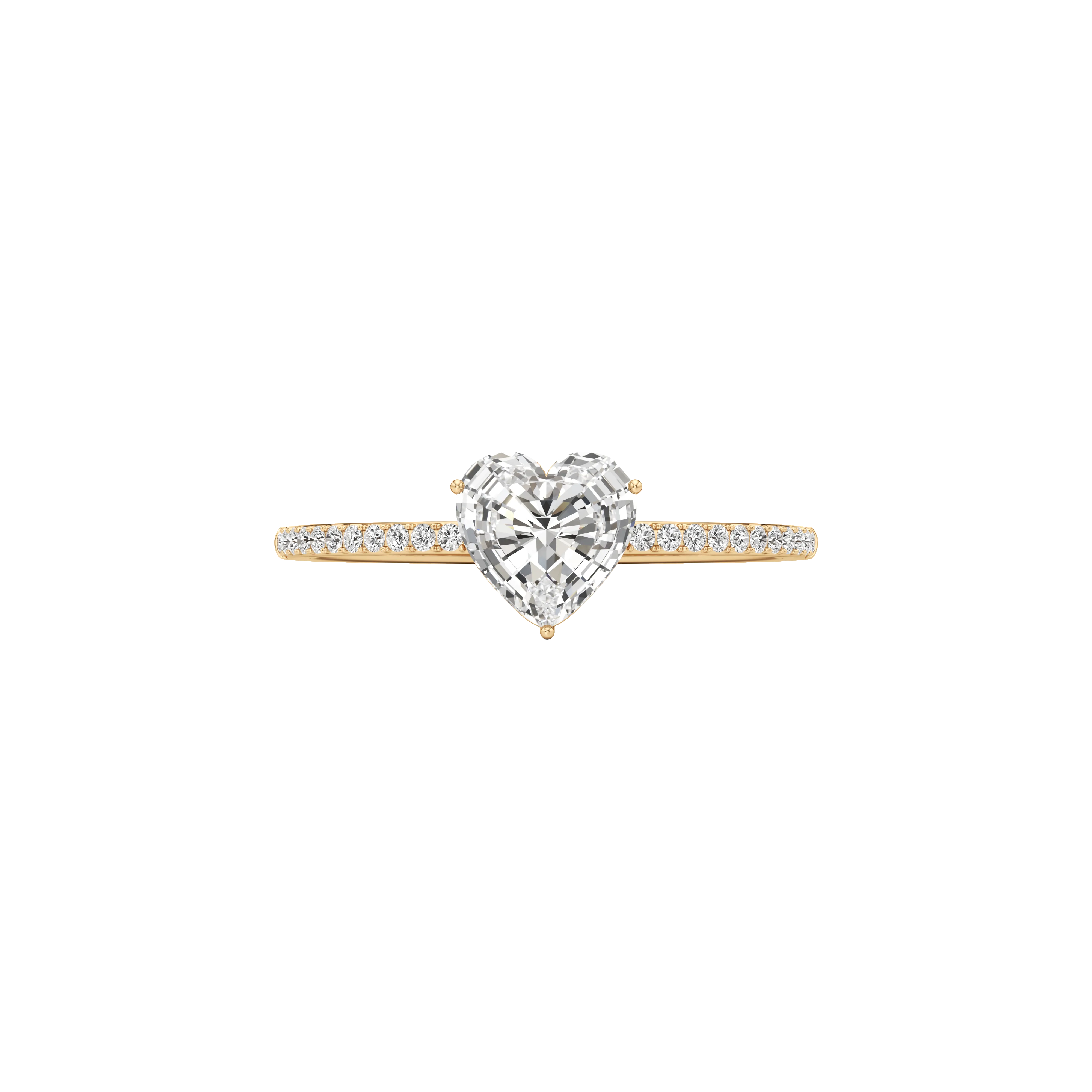 Whirlwind heart pavé ring