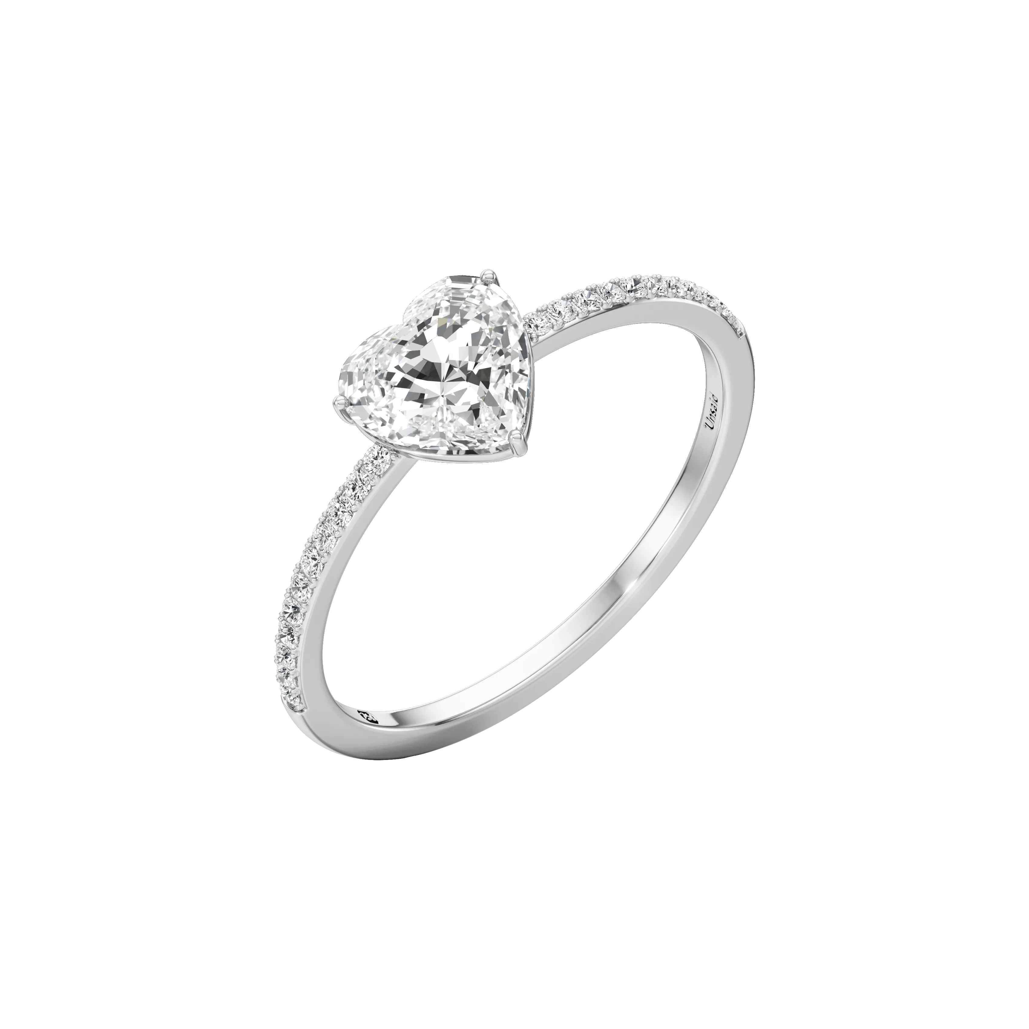 Whirlwind heart pavé ring