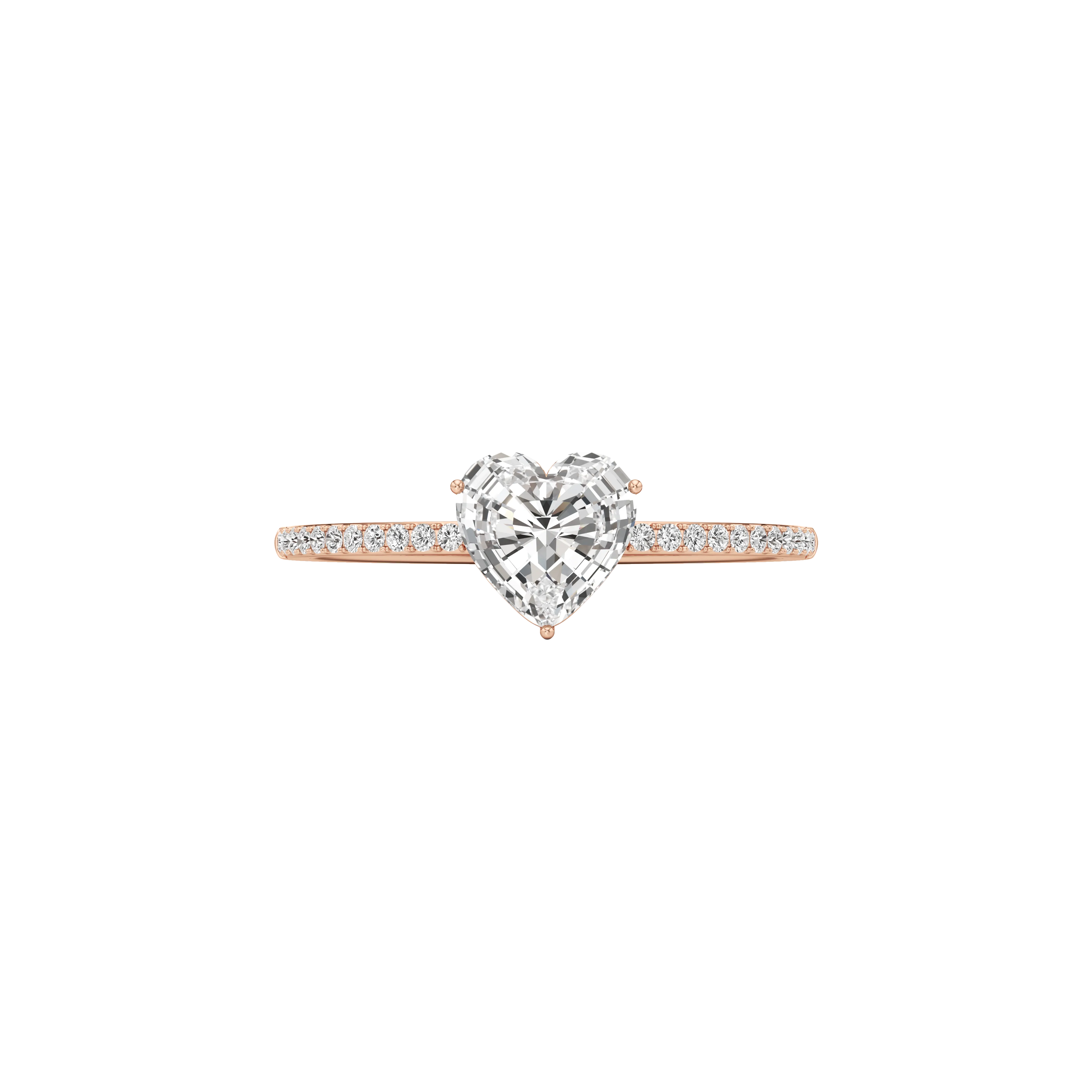 Whirlwind heart pavé ring