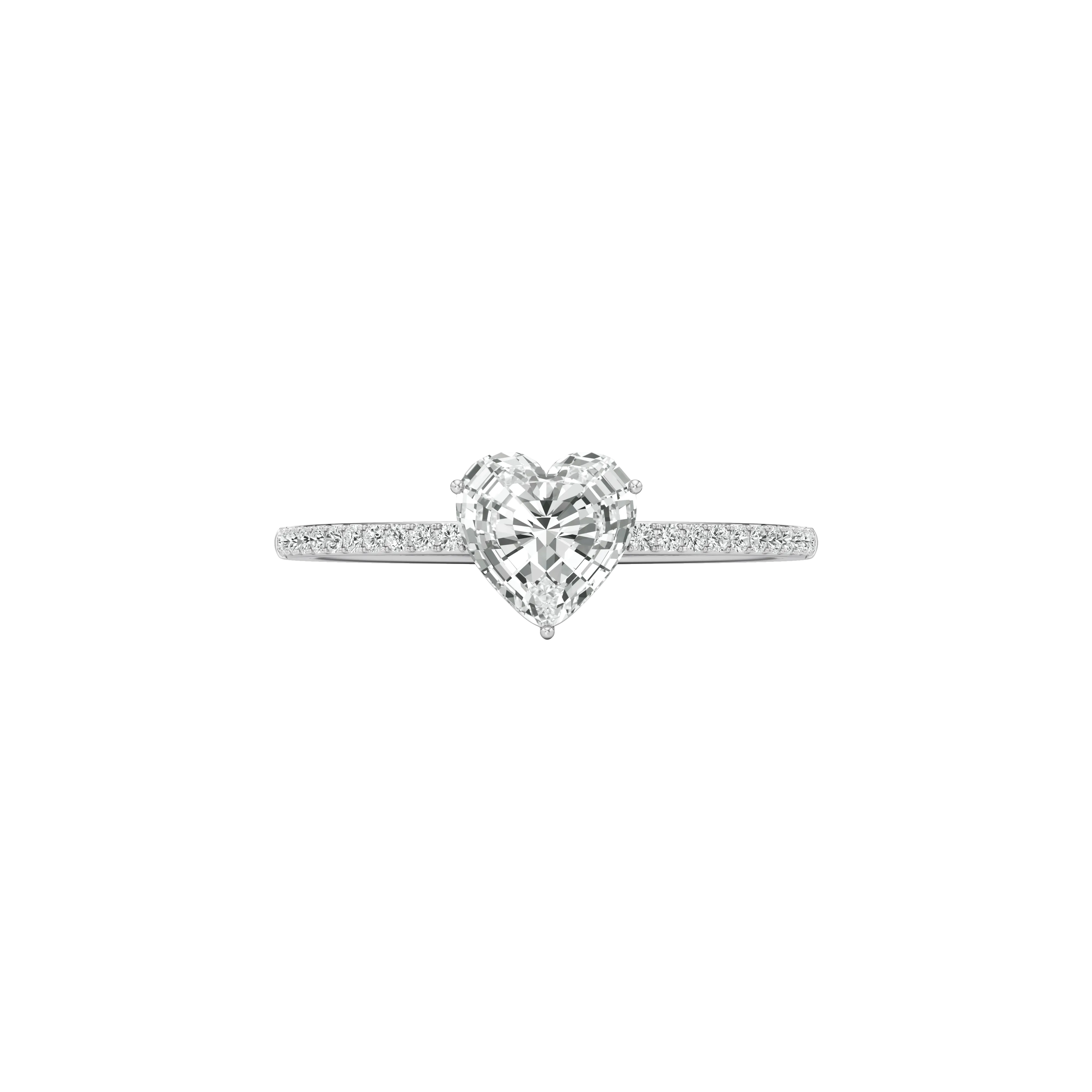 Whirlwind heart pavé ring