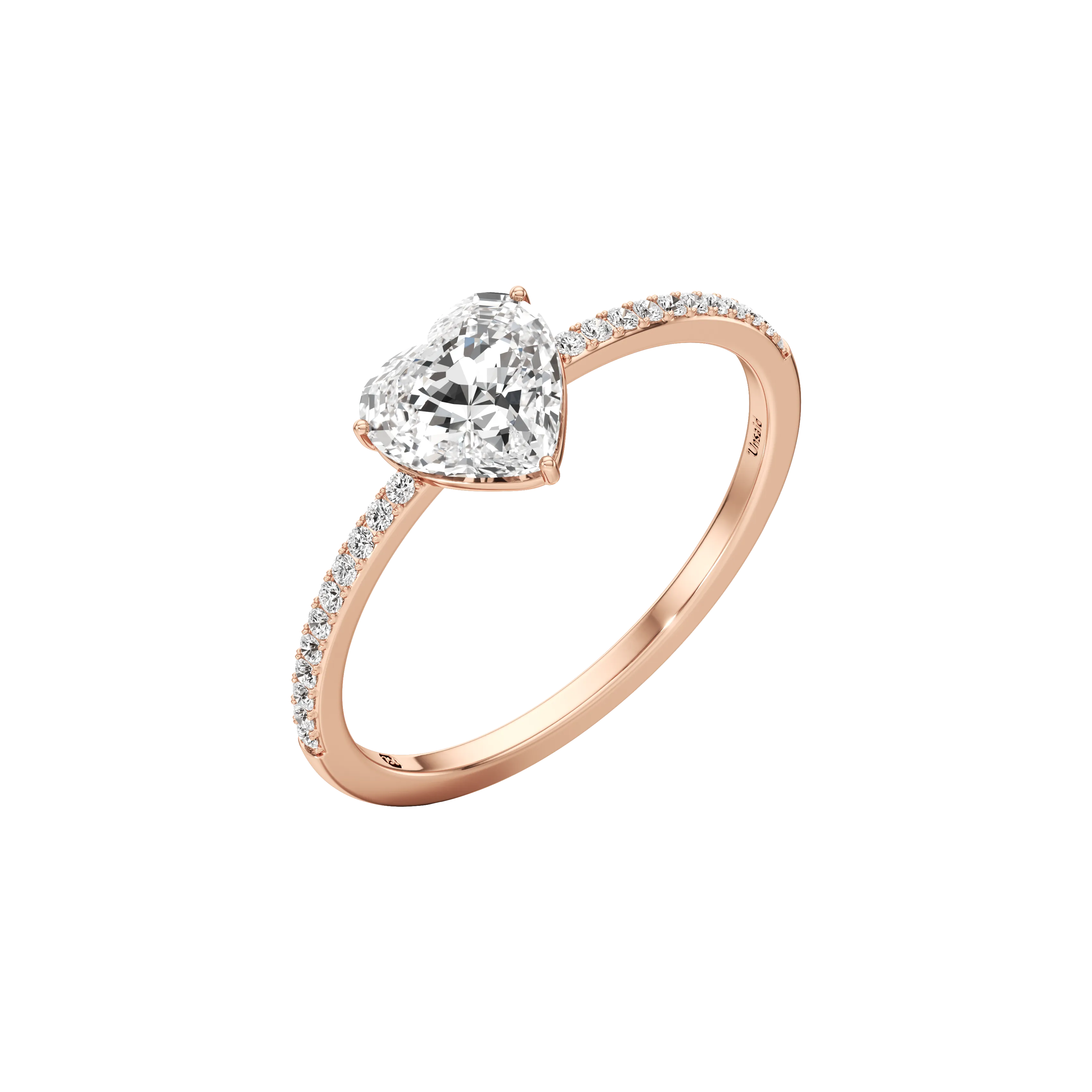 Whirlwind heart pavé ring