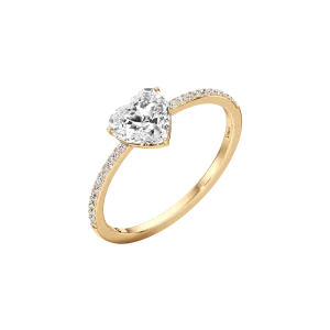 Whirlwind heart pavé ring