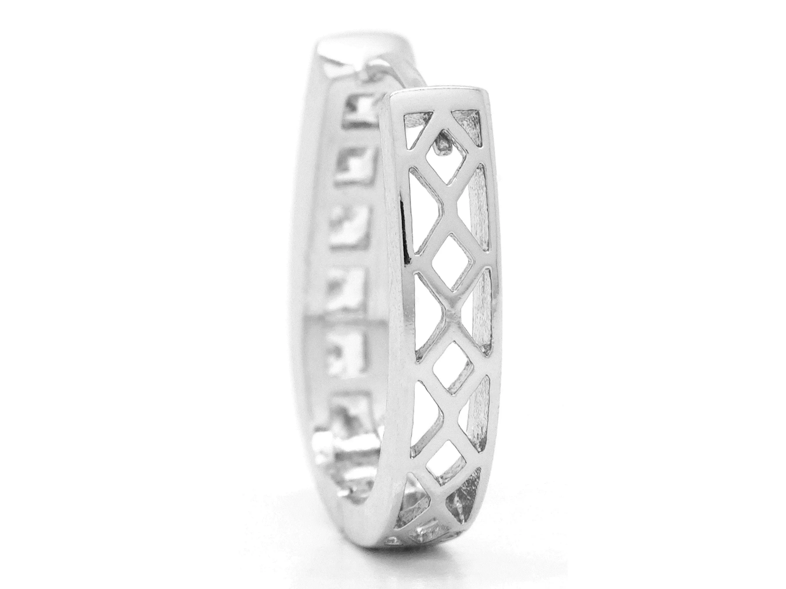 White Gold White Princess Gem Hoop Earrings