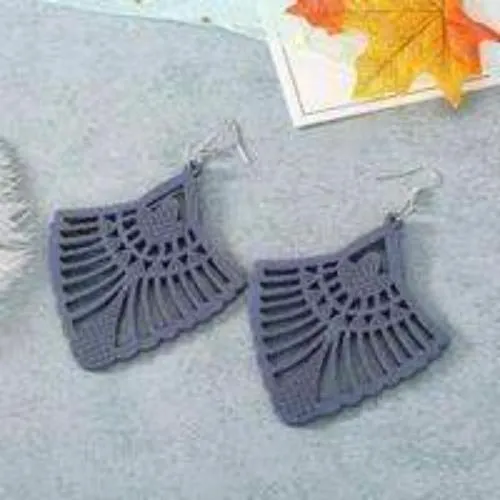 Womens Large Wood 3.5" Lightweight Earrings