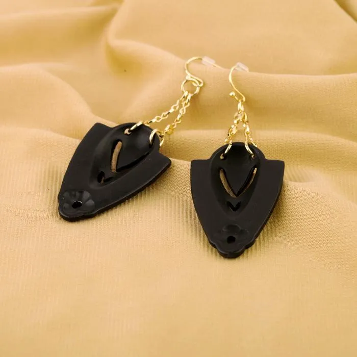 Womens Rhinestone Gold Tone Chain Designer Earrings