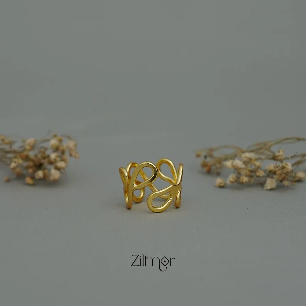ZA1011157 - Spiral Contemporary Adjustable Ring